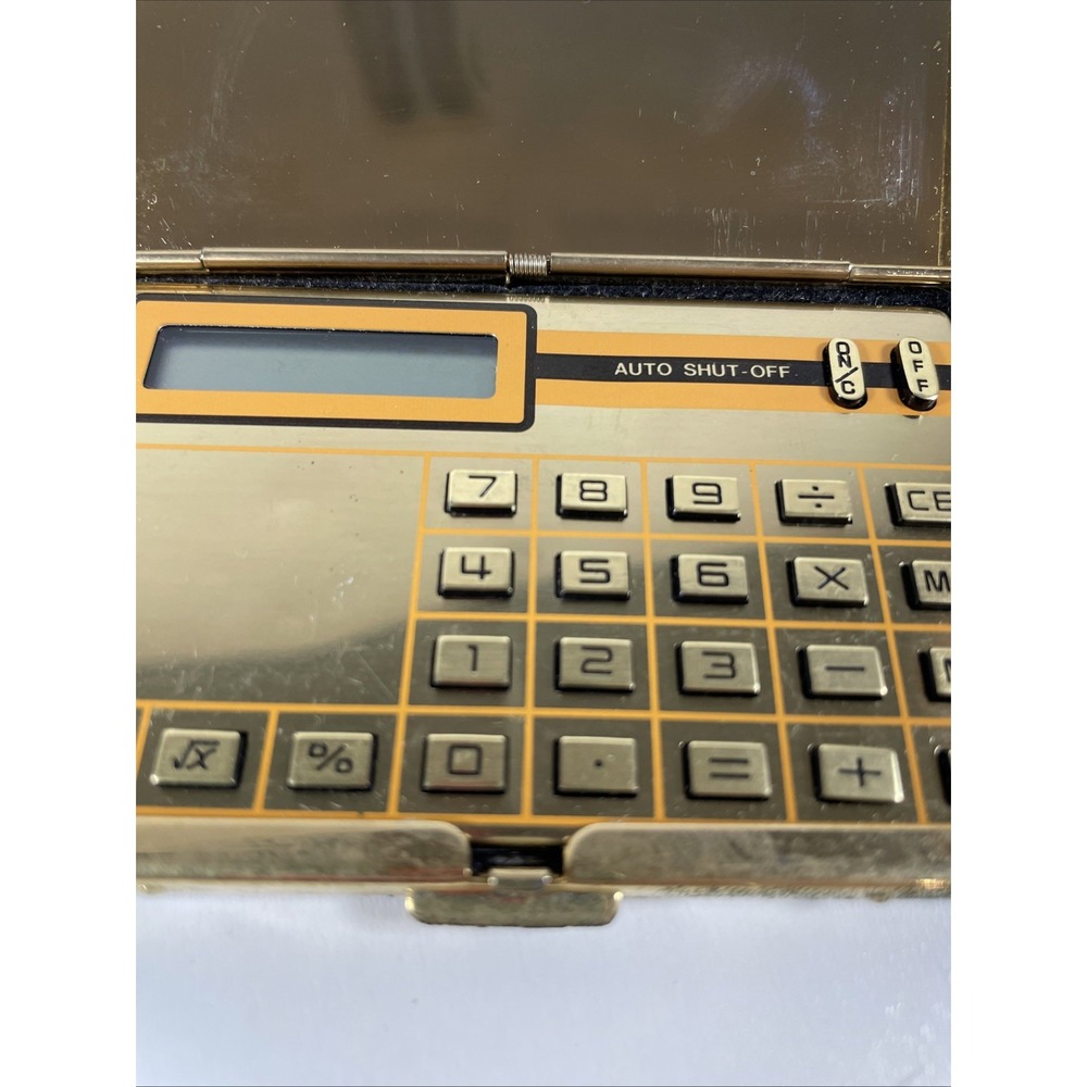 Rare Vintage  Gold Canyon Ranch Pocket Calculator with Business Card Holder - Picture 6 of 6